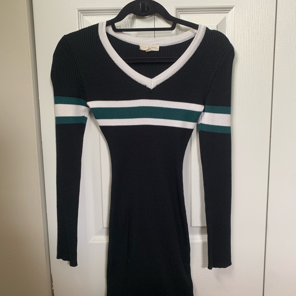 Black Ribbed long sleeve dress